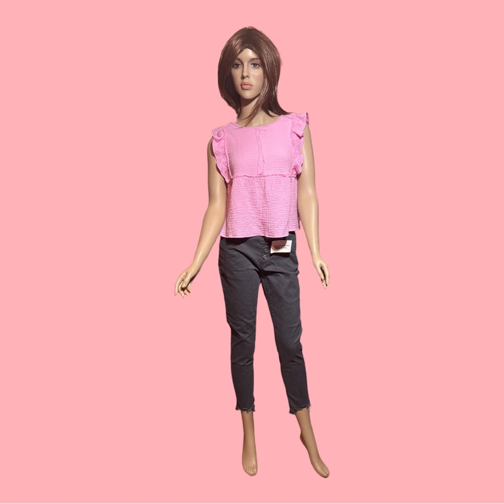 Pink Ruffle Sleeveless Boutique Top